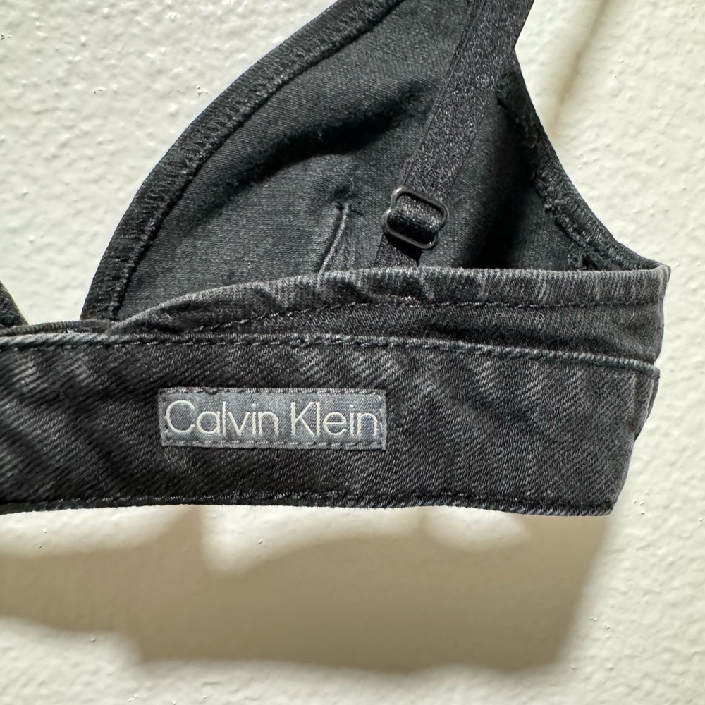 NWT Calvin Klein Sculpt Denim Bra Top XS - Picture 4 of 4